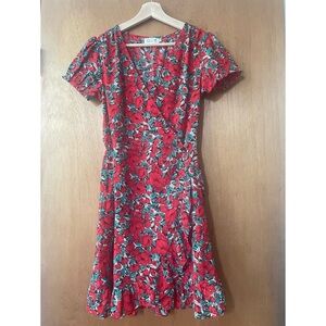 Summer red and floral dress